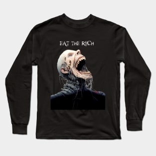 Eat The Rich 1: Working Toward a Level Playing Field for ALL on a Dark Background Long Sleeve T-Shirt